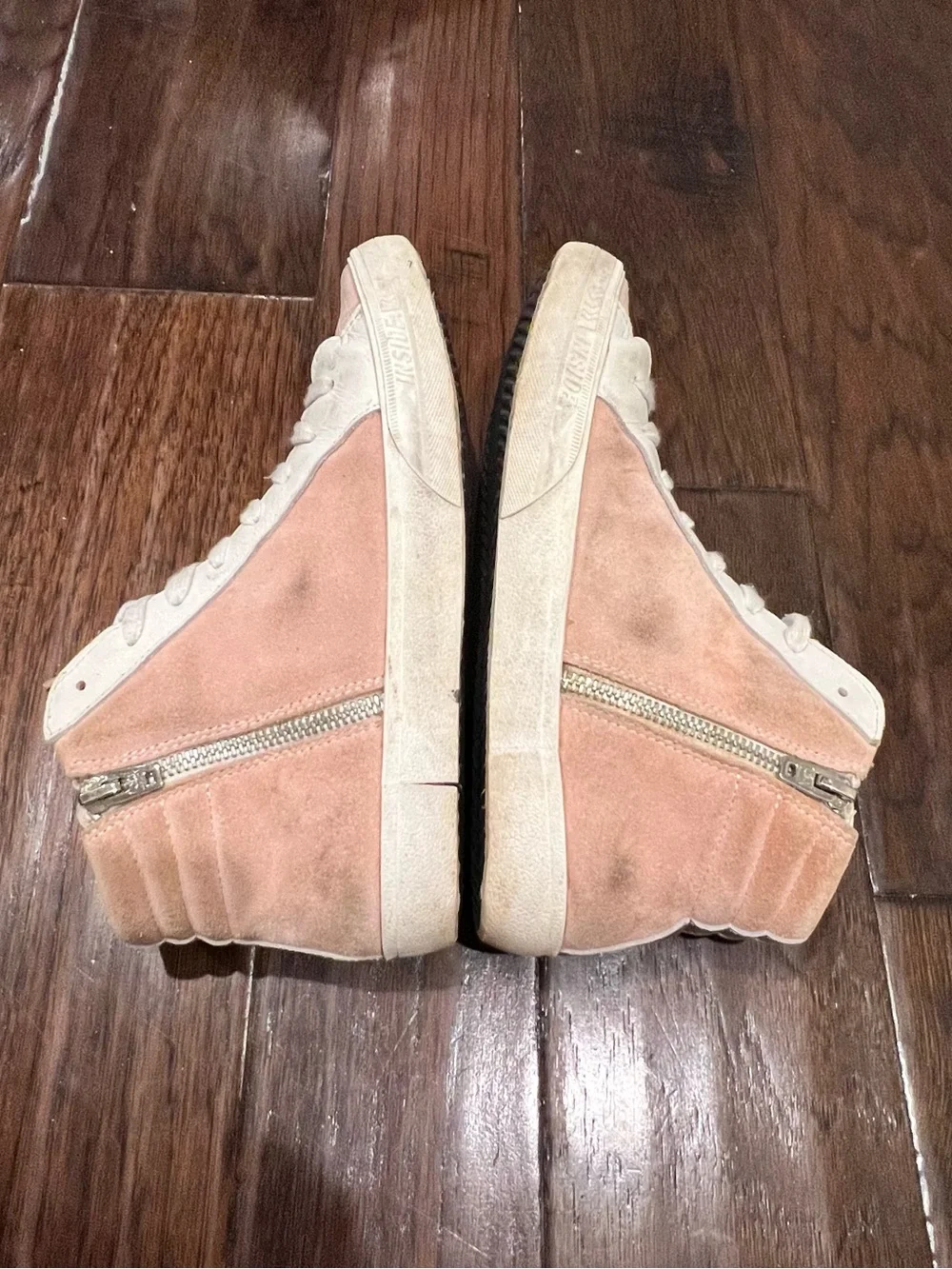 Golden Goose Blush Pink Suede High-Top Sneakers